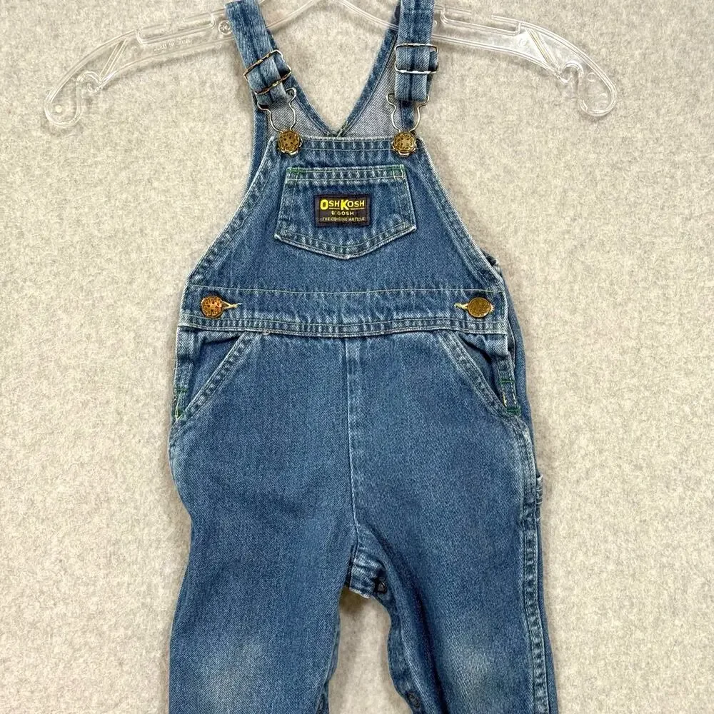 Vtg OshKosh B'Gosh Vestbak Denim Overalls Size 18M Classic Everyday USA
